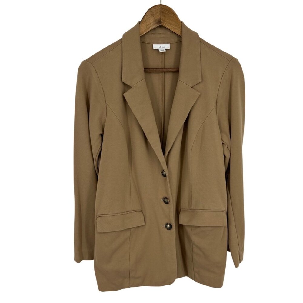 J.Jill Ponte Womens Blazer Jacket With Button Front & Pockets Petite M
